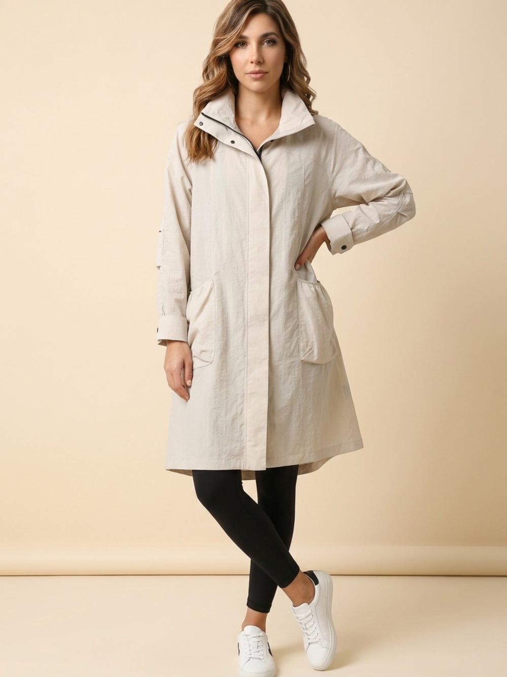 lululemon athletica Light Beige Long Trench Coat